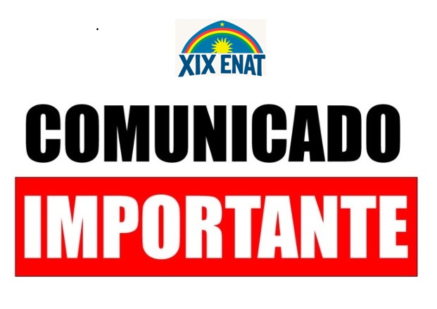 XIX ENAT -  Prorrogadas até o dia 14 de junho as inscrições para participação virtual